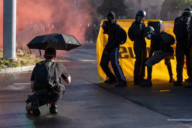 Reportage - G7 Summit Protests Geneve, Switzerland, 14 06 2026. during G7 Summit Protests, Reportage in Geneve, Switzerland, June 14 2026 Geneve City center Switzerland Copyright: xLeonardoxGaravagliax xLiveMediax LPN_2523618