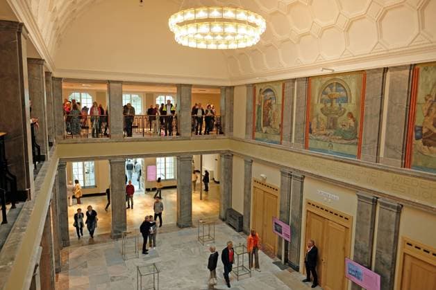 Eröffnung Kurhaus. Aachen, 14.06.2026: Eröffnung - Tag der offenen Tür Kurhaus Aachen. Das instandgesetzte und umgebaute Gebäude wurde der breiten Aachener Öffentlichkeit vorgestellt. Zentraler Raum. Aachen Monheimsallee NRW Deutschland *** Opening Kurhaus Aachen, 14 06 2026 Opening Open Day Kurhaus Aachen The renovated and converted building was presented to the general public in Aachen Central Aachen Monheimsallee NRW Germany