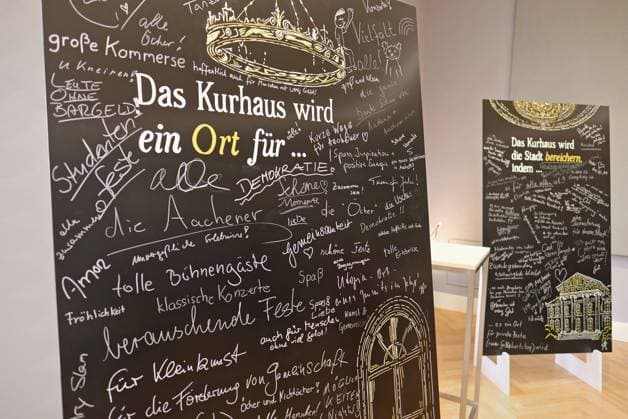 Eröffnung Kurhaus. Aachen, 14.06.2026: Eröffnung - Tag der offenen Tür Kurhaus Aachen. Das instandgesetzte und umgebaute Gebäude wurde der breiten Aachener Öffentlichkeit vorgestellt. Positive Wünsche für die weitere Entwicklung. Aachen Monheimsallee NRW Deutschland *** Opening Kurhaus Aachen, 14 06 2026 Opening Open Day Kurhaus Aachen The renovated and converted building was presented to the general public in Aachen Positive wishes for further development Aachen Monheimsallee NRW Germany