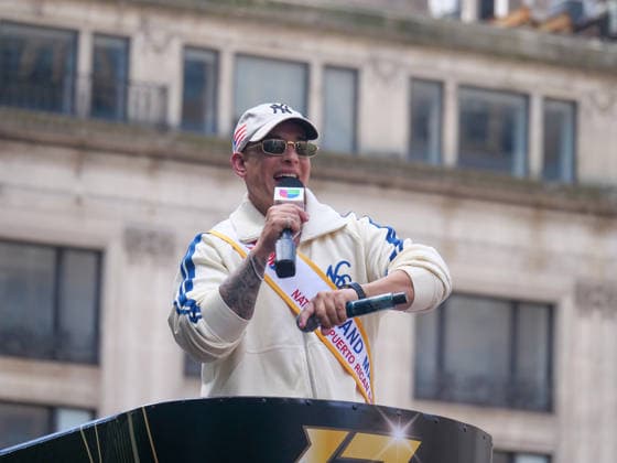 June 14, 2026, New York, New York, USA: Grand Marshal singer and rapper Daddy Yankee in the 69th annual Puerto Rican Day Parade which made its way up Fifth Avenue to a sea of red white and blue celebrating the expansive cultural legacy and global footprint of .Puerto Rico. Salsa music, floats, dance and Puerto Rican pride filled the air as thousands marched and.watched from the sidelines. New York USA - ZUMAh156 20260614_znp_h156_004 Copyright: xMiloxHessx