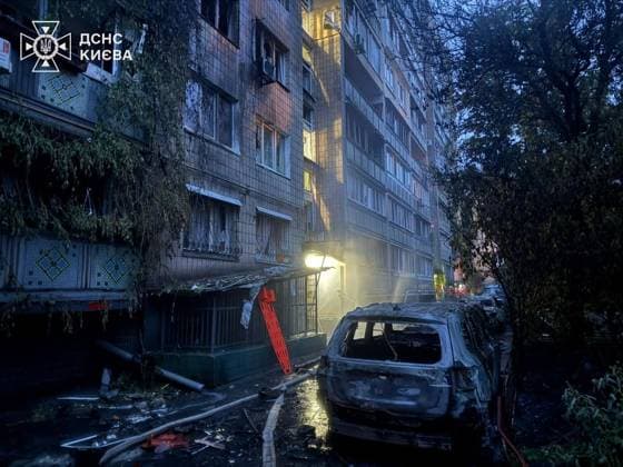 Aftermath of Russian overnight attack in Kyiv KYIV, UKRAINE - JUNE 15: (----EDITORIAL USE ONLY – MANDATORY CREDIT - STATE EMERGENCY SERVICE OF UKRAINE HANDOUT - NO MARKETING NO ADVERTISING CAMPAIGNS - DISTRIBUTED AS A SERVICE TO CLIENTS----) Smoke rises from a damaged residential building following a Russian overnight missile and drone attack on Kyiv, Ukraine, on June 15, 2026. Ukrainian authorities said multiple people were killed and injured in the strikes, which caused fires and damage to residential buildings and civilian infrastructure across several districts of the capital. State Emergency Service of Ukraine Anadolu Kyiv Ukraine. Editorial use only. Please get in touch for any other usage.  Copyright: x2026xAnadoluxStatexEmergencyxServicexofxUkrainex