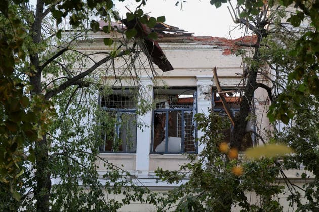 The Kharkiv Art Museum is damaged by a Russian drone strike, Kharkiv, Ukraine, June 14, 2026. The Russian army attacked the northeastern city with drones, injuring five people, including a one-month-old baby. On the afternoon of June 14, Russians struck two districts of Kharkiv with drones. (Photo by Viacheslav Madiievskyi Ukrinform) Russians strike Kharkiv Art Museum with drone  Copyright: xViacheslavxMadiievskyix