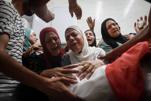 Funeral ceremony held for Palestinians killed in Israeli attacks on Gaza GAZA CITY, GAZA, PALESTINE - JUNE 15: Citizens and relatives of the Palestinians, who died as a result of the Israeli attack on Jabalia Refugee Camp despite the ceasefire, mourn as the bodies are brought to the Al-Shifa Hospital for funeral procedures in Gaza City, Gaza, Palestine on June 15, 2026. Abdalhkem Abu Riash Anadolu Gaza City Gaza. Editorial use only. Please get in touch for any other usage.  Copyright: x2026xAnadoluxAbdalhkemxAbuxRiashx