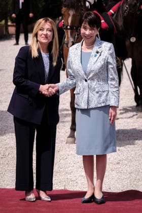 Official Visit of Japanese Prime Minister Sanae Takaichi to Italy Italian Prime Minister Giorgia Meloni meets with Japanese Prime Minister Sanae Takaichi during her official visit to Italy. The bilateral meeting focuses on strengthening cooperation between Italy and Japan on key political, economic, and international issues. Rome, June 15, 2026. Rome Italy Copyright: xAndreaxCalandrax