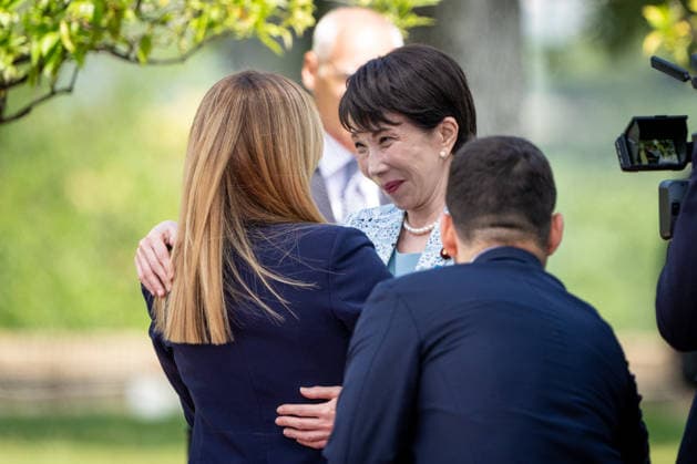 Italian Prime Minister Giorgia Meloni receives the Prime Minister of Japan, Sanae Takaichi, at Villa Doria Pamphilj in Rome, Italy on 15 June 2026. Italian Prime Minister Giorgia Meloni receives the Prime Minister of Japan, Sanae Takaichi, at Villa Doria Pamphilj in Rome, Italy on 15 June 2026., Credit:Stefano Costantino TTL Stefano Costantino Avalon Italy, Rome  Copyright: xStefanoxCostantinoxTTLx xStefanoxCostantinox xAvalonx 1110317601