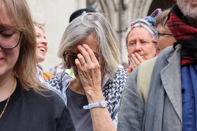 June 15, 2026, London, London, UK: London, UK. People react outside the Royal Courts of Justice in central London as they listen to court proceedings after the Court of Appeal ruled that the government s proscription of Palestine Action as a terrorist organisation is lawful, upholding the ban following a legal challenge. London UK  - ZUMAl94_ 20260615_zaf_l94_027 Copyright: xDinendraxHariax
