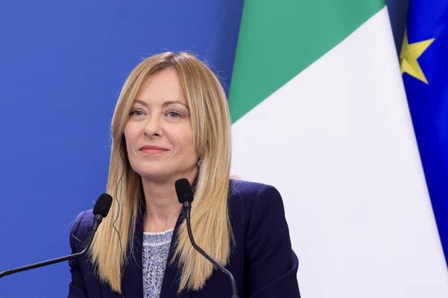 Italian Prime Minister Meloni meets Japanese Prime Minister Takaichi in Rome ROME, ITALY, JUNE 15: Italian Prime Minister Giorgia Meloni attends a joint press conference with Japan s Prime Minister Sanae Takaichi (not seen) at the end of their meeting at Villa Pamphili in Rome, Italy, on June 15, 2026. Riccardo De Luca Anadolu Rome Italy. Editorial use only. Please get in touch for any other usage.  Copyright: x2026xAnadoluxRiccardoxDexLucax