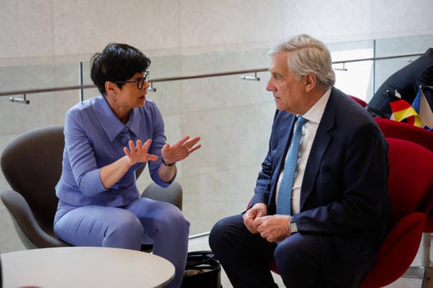 June 15, 2026, Luxembourg: European Commissioner for Enlargement Marta Kos and Italy s Minister for Foreign Affairs Antonio Tajani at the EU Headquarters during the EU Foreign Affairs Council, in Luxembourg, 15 June 2026. ANSA GIUSEPPE LAMI. Luxembourg  - ZUMAa110 20260615_zaf_a110_019 Copyright: xGiuseppexLamix