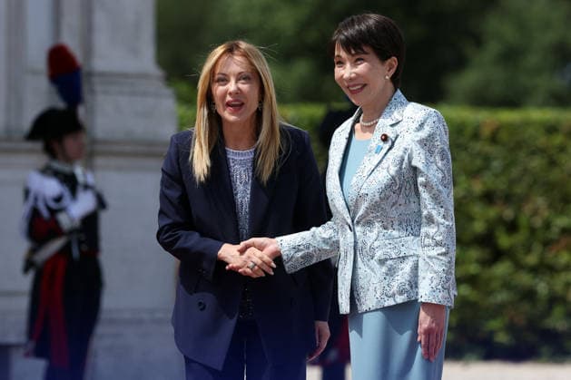 PM Giorgia Meloni and PM Sanae Takaichi Bilateral Meeting - Rome At Villa Pamphilj, Prime Minister Giorgia Meloni meets with Japanese Prime Minister Sanae Takaichi. The meeting reaffirms the strength of bilateral relations and the shared commitment to strengthening cooperation and friendship between Italy and Japan in key areas of strategic interest in Rome, Italy on June 15, 2026. Photo by Marco Iacobucci IPA ABACAPRESS.COM Rome italy Italy  Copyright: xIacobuccixMarco IPA ABACAx
