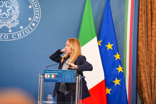 IPA85717711 - Rome: Joint statements by Italian Prime Minister Giorgia Meloni and Japanese Prime Minister Sanae Takaichi at Villa Pamphilj in Rome  Copyright: xbbrx xx 85717711
