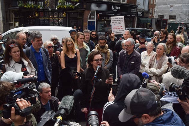 June 15, 2026, London, England, United Kingdom: A Palestine Action spokesperson reads a statement on behalf of the groupÃ¢â‚¬â ¢s co-founder Huda Ammori outside the Royal Courts of Justice as the ban on the activist group is ruled as lawful by the Court of Appeal. Judges have overturned a previous ruling that the ban on the group was wrong. London United Kingdom - ZUMAv130 20260615_zip_v130_006 Copyright: xVukxValcicx
