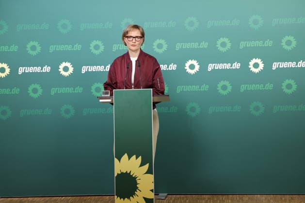 Deutschland, Berlin, Pressekonferenz mit Franziska Brantner, Bundesvorsitzende von BÜNDNIS 90 DIE GRÜNEN *** Germany, Berlin, Press conference with Franziska Brantner, Federal Chair of BÜNDNIS 90 The Greens ,detected_source_language