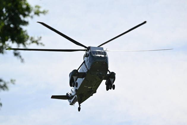 President Trump arrives in Evian, France to attend G7 Summit EVIAN-LES-BAINS, FRANCE - JUNE 15: US President Donald Trump s helicopter, Marine One, lands as he arrives for the G7 Leaders Summit at the Hotel Royal, Evian Resort, in Evian-les-Bains, France, on June 15, 2026. Mustafa Yalcin Anadolu Evian-les-Bains France. Editorial use only. Please get in touch for any other usage.  Copyright: x2026xAnadoluxMustafaxYalcinx