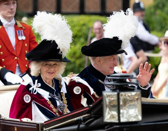 . 15 06 2026. Windsor, United Kingdom. King Charles III and Queen Camilla leaving the Garter Day service at Windsor Castle, United Kingdom.  xStephenxLockx xi-Imagesx IIM-26831-0037