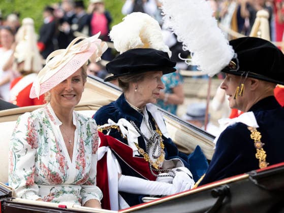 . 15 06 2026. Windsor, United Kingdom. Prince Edward and Sophie and Princess Anne leaving the Garter Day service at Windsor Castle, United Kingdom.  xStephenxLockx xi-Imagesx IIM-26831-0040