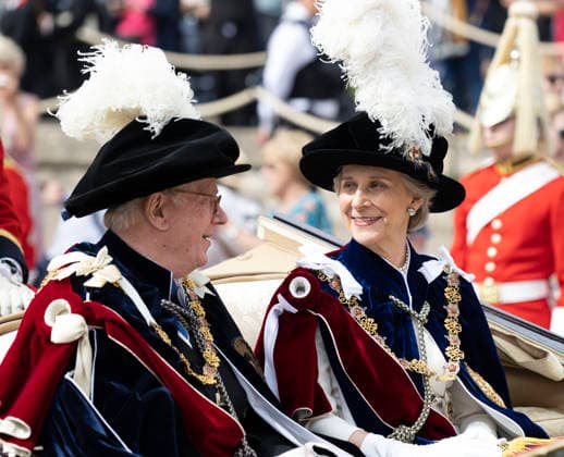 . 15 06 2026. Windsor, United Kingdom. Duke and Duchess of Gloucester leaving the Garter Day service at Windsor Castle, United Kingdom.  xStephenxLockx xi-Imagesx IIM-26831-0042