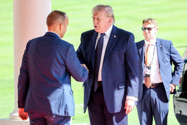 U.S. President Donald Trump arrives at the Hotel Royal, Evian Resort, for the G7 Leaders Summit in Évian-les-Bains, France, on June 15, 2026 Dominique Jacovides Bestimage U.S. President Donald Trump arrives for the G7 Leaders Summit at the Hotel Royal, Evian Resort in Evian-les-Bains, France, on June 15, 2026 Evian-les-Bains France,detected_source_language  Copyright: xDOMINIQUExJACOVIDESx xBESTIMAGExDOMINIQUExJACOVIDESx xBESTIMAGEx