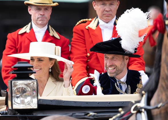 . 15 06 2026. Windsor, United Kingdom. Prince William and Kate Middleton, the Prince and Princess of Wales, leaving the Garter Day service at Windsor Castle, United Kingdom.  xStephenxLockx xi-Imagesx IIM-26831-0043