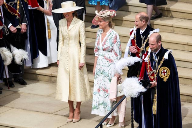 Order of the Garter Service 2026 Britain™s Kate, Princess of Wales, Prince William, Sophie, Duchess of Edinburgh and Prince Edward leave St George s Chapel on the day of the annual Order of the Garter Service at Windsor Castle, in Windsor, Britain, June 15, 2026., Credit:Toby Shepheard PA ROTA - B68 Avalon UNITED KINGDOM, WINDSOR  Copyright: xTobyxShepheardx xPAxROTAx-xB68x xAvalonx 1110378402