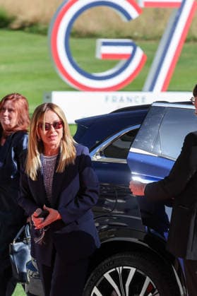 Italian Prime Minister Giorgia Meloni arrives at the Hotel Royal, Evian Resort, for the G7 Leaders’ Summit in Évian-les-Bains, France, on June 15, 2026 Dominique Jacovides Bestimage Italy’s Prime Minister, Giorgia Meloni, arrives for the G7 Leaders Summit at the Hotel Royal, Evian Resort in Evian-les-Bains, France, on June 15, 2026 Evian-les-Bains France,detected_source_language  Copyright: xDOMINIQUExJACOVIDESx xBESTIMAGExDOMINIQUExJACOVIDESx xBESTIMAGEx