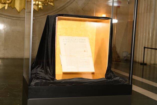 June 15, 2026, Dallas, Texas, USA: In celebration of the 250th anniversary of the United States, a rare, original copy of the Declaration of Independence will temporarily be on display at the Hall of State from June 15 to July 17, 2026 alongside other historic documents from the Dallas Historical SocietyÃ¢â‚¬â ¢s collection...Dallas is home to the Lost Copy of the United States Declaration of Independence, a rare original Dunlap broadside printed on the night of July 4, 1776. It is the only copy known to exist west of the Mississippi River...When the Continental Congress adopted the Declaration of Independence in Philadelphia, printer John Dunlap was commissioned to produce about 200 broadsides to be distributed across the colonies.  - ZUMAa183 20260615_znp_a183_003 Copyright: xAvixAdelmanx