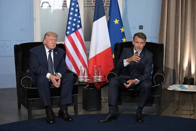 U.S. President Donald Trump and French President Emmanuel Macron pictured at a bilateral meeting during the G7 summit at the Hotel Royal in Évian-les-Bains, France on June 15, 2026. A G7 summit is scheduled to take place June 15–17 in the French town of Évian-les-Bains near Switzerland, and it will be attended by national leaders as well as the EU’s foreign policy chief and ministers from Brazil, Canada, the United Arab Emirates, and Turkey. Ammar Abd Rabbo Pool Bestimage Évian-les-Bains, France,detected_source_language  Copyright: xAmmarxAbdxRabbo Pool BestimagexAmmarxAbdxRabbo Pool Bestimagex