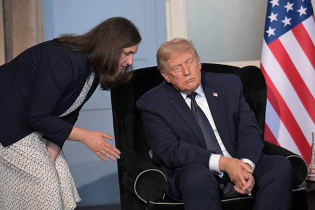 U.S. President Donald Trump pictured at a bilateral meeting during the G7 summit at the Hotel Royal in Evian-les-Bains, France on June 15, 2026. A G7 summit is set to take place June 15–17 in the French town of Évian-les-Bains near Switzerland, and it will be attended by national leaders as well as the EU’s foreign policy chief and ministers from Brazil, Canada, the United Arab Emirates, and Turkey. Ammar Abd Rabbo Pool Bestimage Évian-les-Bains, France,detected_source_language  Copyright: xAmmarxAbdxRabbo Pool BestimagexAmmarxAbdxRabbo Pool Bestimagex