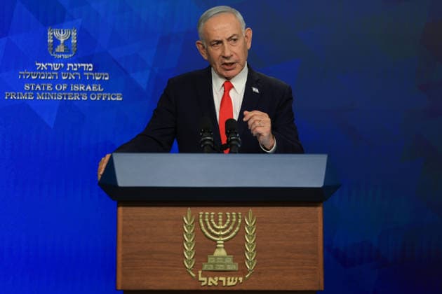 Israeli Prime Minister Benjamin Netanyahu holds a news conference, following a U.S.-Iran deal, in Jerusalem on Monday, June 15, 2026. Pool  JERZ20260515202 RONENxZVULUN