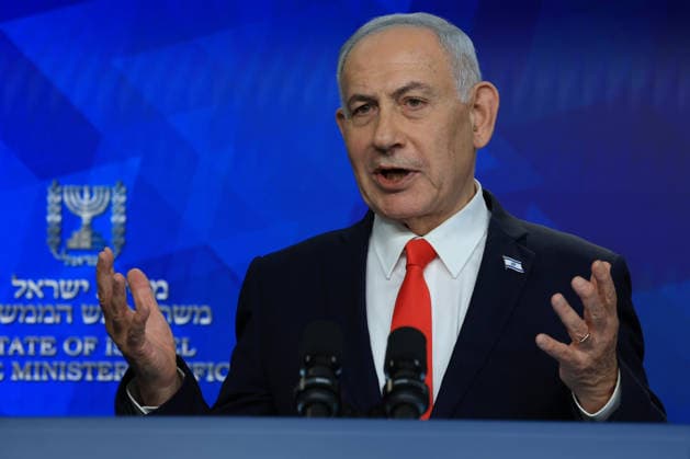Israeli Prime Minister Benjamin Netanyahu holds a news conference, following a U.S.-Iran deal, in Jerusalem on Monday, June 15, 2026. Pool  JERZ20260515211 RONENxZVULUN