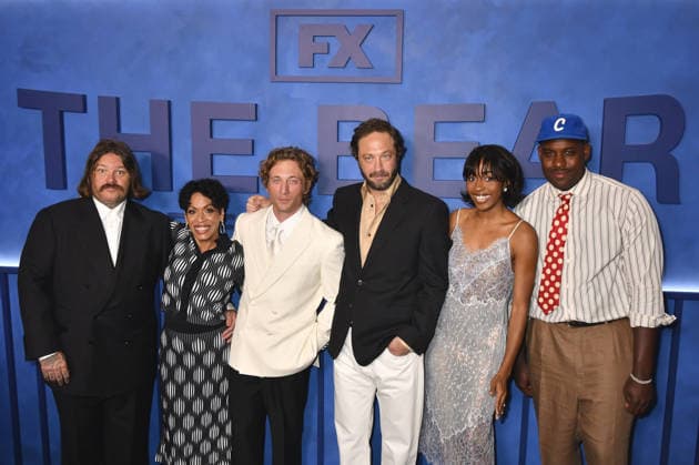 NEW YORK, NY - JUNE 15: Matty Matheson, Liza Colon-Zayas, Jeremy Allen White, Ebon Moss-Bachrach, Ayo Edebiri and Lionel Boyce at FX s The Bear Final Family Meal Event at Nine Orchard on June 15, 2026 in New York City. Copyright: xmpi099 MediaPunchx