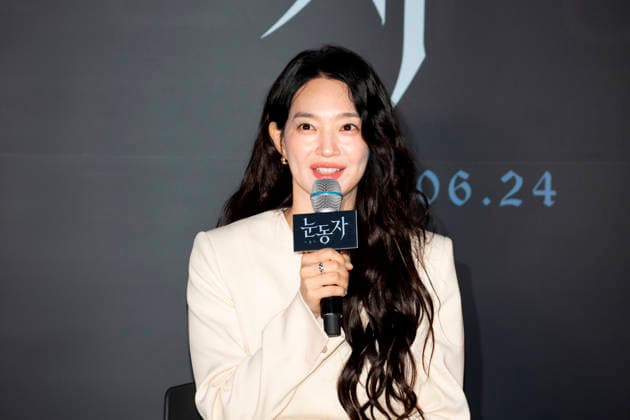 Shin Min-Ah, June 15, 2026 : Cast member Shin Min-Ah at a press conference for the new movie The Eyes in Seoul, South Korea. The Korean thriller film will hit local screens on June 24.  aflo_334569778
