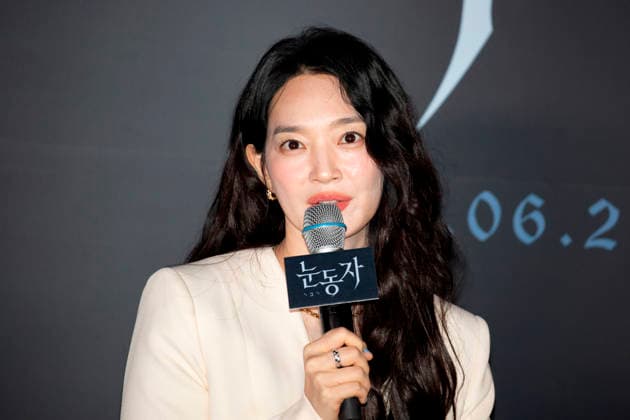 Shin Min-Ah, June 15, 2026 : Cast member Shin Min-Ah at a press conference for the new movie The Eyes in Seoul, South Korea. The Korean thriller film will hit local screens on June 24.  aflo_334569885