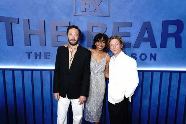 Ebon Moss-Bachrach, Ayo Edebiri, Jeremy Allen White at arrivals for THE BEAR Final Family Meal Event, Nine Orchard, New York, NY, June 15, 2026. Photo By: Kristin Callahan Everett Collection THE BEAR Final Family Meal Event PUBLICATIONXNOTxINxCANxCHNxFRAxITAxJPNxNORxPOLxRUSxESPxUKxUSA