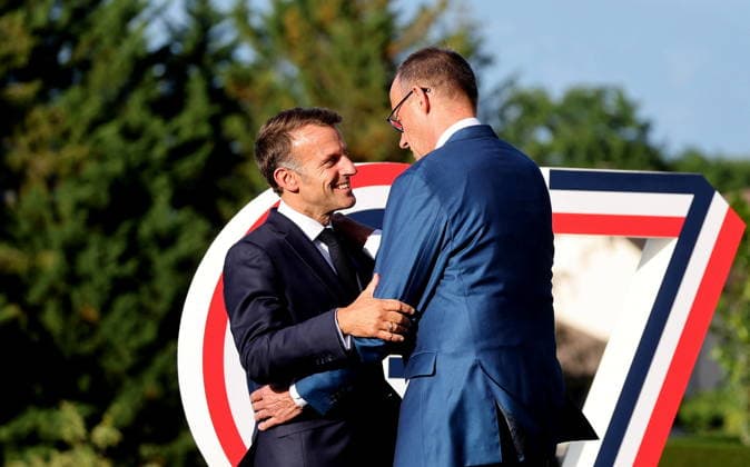 President Emmanuel Macron, German Chancellor Friedrich Merz Arrival of thestate and government for a working dinner Responding together to major international challenges on the sidelines of the G7 summit in Évian-les-Bains on June 15, 2026 Dominique Jacovides Bestimage Arrival of the G7 heads of state and government for a working dinner Responding together to major international challenges on the sidelines of the G7 summit in Évian-les-Bains on June 15, 2026, Évian, France,detected_source_language  Copyright: xDOMINIQUExJACOVIDESx xBESTIMAGExDOMINIQUExJACOVIDESx xBESTIMAGEx
