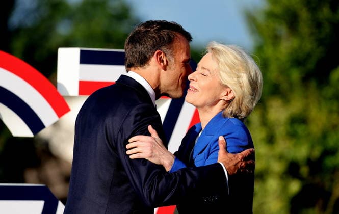 President Emmanuel Macron, Ursula von der Leyen, President of the European Commission Arrival of thestate and government for a working dinner Responding together to major international challenges on the sidelines of the G7 summit in Évian-les-Bains on June 15, 2026 Dominique Jacovides Bestimage Arrival of the G7 heads of state and government for a working dinner Responding together to major international challenges on the sidelines of the G7 summit in Évian-les-Bains on June 15, 2026, Évian, France,detected_source_language  Copyright: xDOMINIQUExJACOVIDESx xBESTIMAGExDOMINIQUExJACOVIDESx xBESTIMAGEx