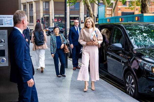 Londen, The Netherlands, 2026-06-16 08:57:14 LONDON, 16-06-2026, Queen Maxima at a roundtable discussion with financial service providers at Nationwide. The Queen is visiting London in her capacity as Special Advocate of the United Nations Secretary-General for Financial Health (UNSGSA). PHOTO: NLBeeld POOL Mischa Schoemaker Credit: NL Beeld Patrick van Emst  Copyright: xx x