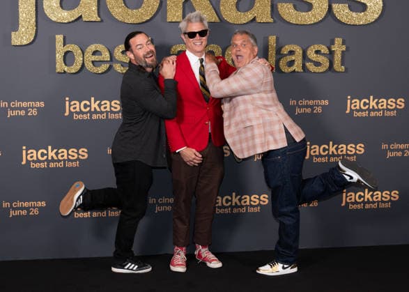Chris Pontius, Johnny Knoxville and Jeff Tremaine attends Jackass: Best and Last UK Fan Screening at BFI IMAX in London, England. UK. Wednesday 3rd June 2026. Copyright: xJamesxWarrenx FP_Jackass_058