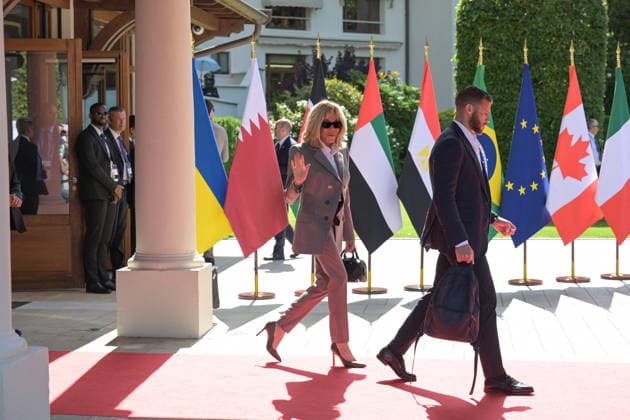 G7 Summit - Brigitte Macron Brigitte Macron leaves the Hotel Royal during the G7 summit, in Evian, eastern France, on June 16, 2026. A G7 summit is set to take place June 15 to 17 in the French town of Evian-les-Bains near Switzerland and it will be attended by country leaders as well as the EU s foreign policy chief and ministers from Brazil, Canada, the United Arab Emirates and Turkey. Photo by Ammar Abd Rabbo ABACAPRESS.COM Evian France  Copyright: xAbdxRabboxAmmar ABACAx