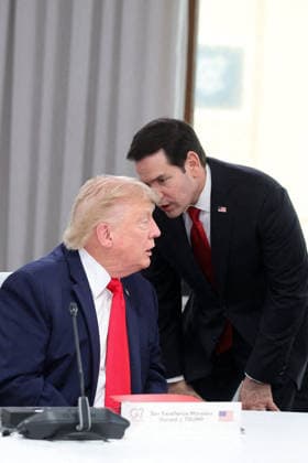 G7 Summit - Meeting With President Zelensky Marco Rubio, US President Donald Trump during a meeting with Ukrainian President Volodymyr Zelensky during the G7 summit in Evian, France on June 16, 2026. Photo by Dominique Jacovides Pool ABACAPRESS.COM Evian France  Copyright: xJacovidesxDominique Pool ABACAx