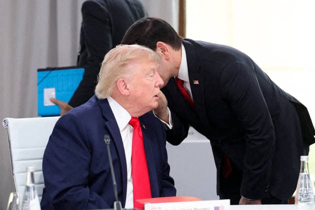 G7 Summit - Meeting With President Zelensky Marco Rubio, US President Donald Trump during a meeting with Ukrainian President Volodymyr Zelensky during the G7 summit in Evian, France on June 16, 2026. Photo by Dominique Jacovides Pool ABACAPRESS.COM Evian France  Copyright: xJacovidesxDominique Pool ABACAx