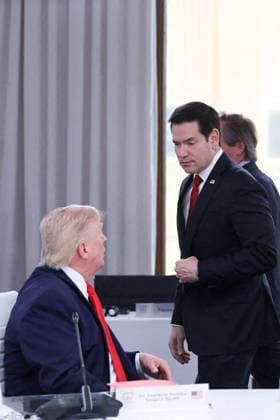 G7 Summit - Meeting With President Zelensky Marco Rubio, US President Donald Trump during a meeting with Ukrainian President Volodymyr Zelensky during the G7 summit in Evian, France on June 16, 2026. Photo by Dominique Jacovides Pool ABACAPRESS.COM Evian France  Copyright: xJacovidesxDominique Pool ABACAx