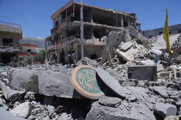 Aftermath of Israeli attacks visible in Lebanon s Sahmar following U.S.-Iran deal BEKAA VALLEY, LEBANON - JUNE 16: A view of destruction caused by an Israeli strike in the town of Sahmar in Lebanon s Bekaa Valley on June 16, 2026. Damage to buildings is seen following the agreement reached between the United States and Iran. Ramiz Dallah Anadolu Sahmar Lebanon. Editorial use only. Please get in touch for any other usage.  Copyright: x2026xAnadoluxRamizxDallahx