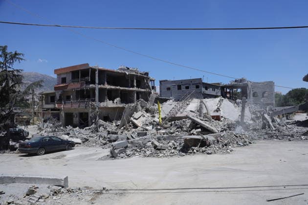 Aftermath of Israeli attacks visible in Lebanon s Sahmar following U.S.-Iran deal BEKAA VALLEY, LEBANON - JUNE 16: A view of destruction caused by an Israeli strike in the town of Sahmar in Lebanon s Bekaa Valley on June 16, 2026. Damage to buildings is seen following the agreement reached between the United States and Iran. Ramiz Dallah Anadolu Sahmar Lebanon. Editorial use only. Please get in touch for any other usage.  Copyright: x2026xAnadoluxRamizxDallahx