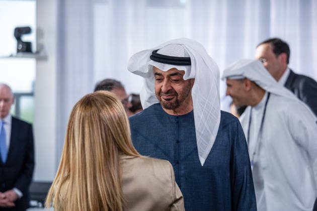 President of the United Arab Emirates (UAE) Sheikh Mohamed bin Zayed Al Nahyan and Italian Prime Minister Giorgia Meloni during a working lunch as part of the G7 summit in Evian, eastern France, on June 16, 2026 A G7 summit is set to take place June 15–17 in the French town of Évian-les-Bains near Switzerland, and it will be attended by national leaders as well as the EU’s foreign policy chief and ministers from Brazil, Canada, the United Arab Emirates, and Turkey. Ammar Abd Rabbo Pool Bestimage Évian-les-Bains, France,detected_source_language  Copyright: xAmmarxAbdxRabbo Pool BestimagexAmmarxAbdxRabbo Pool Bestimagex