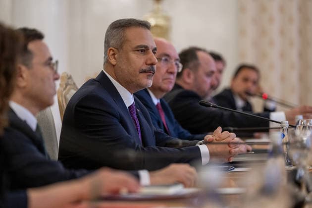 Turkish Foreign Minister Hakan Fidan in Russia MOSCOW, RUSSIA - JUNE 16: Turkish Foreign Minister Hakan Fidan meets with Russian Foreign Minister Sergey Lavrov (not seen) in Moscow, Russia on June 16, 2026. Mustafa Hatipoglu Anadolu Moscow Russia. Editorial use only. Please get in touch for any other usage.  Copyright: x2026xAnadoluxMustafaxHatipoglux