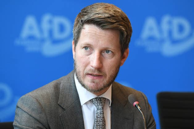 Pressekonferenz der AfD-Fraktion NRW am 16.06.2026 im Landtag in Düsseldorf Dr. Martin Vincentz ( Landessprecher Fraktionsvorsitzender AfD NRW ) *** Press conference of the AfD parliamentary group in North Rhine-Westphalia on June 16, 2026, at the state parliament in Düsseldorf; Dr. Martin Vincentz, State Spokesperson and Chair of the AfD Parliamentary Group in North Rhine-Westphalia,detected_source_language xRx