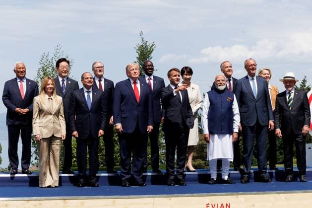 G7 SUMMIT PHOTO PQR LE DAUPHINE Grégory YETCHMENIZA Évian-les-Bains June 16, 2026 Évian-les-Bains, Haute-Savoie, June 15 POOL Le Dauphiné Libéré Group photo by Grégory Yetchmeniza Le Dauphiné Libéré Evian, France, June 16, 2026 G7 summit Évian-les-Bains, Haute-Savoie, Rhône-Alpes, France,detected_source_language  Copyright: xPHOTOPQR LExDAUPHINE MAXPPPxGrégoryxYETCHMENIZAx 20260616JDL6787 20260616JDL6787