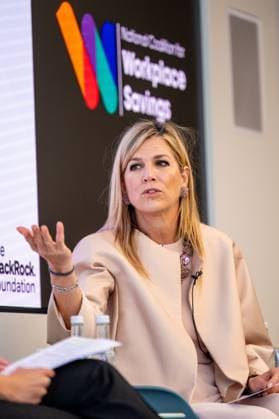 Londen, The Netherlands, 2026-06-16 11:38:42 LONDON, 16-06-2026, Queen Maxima at a roundtable discussion with financial service providers at Nationwide. The Queen is visiting London in her capacity as Special Advocate of the United Nations Secretary-General for Financial Health (UNSGSA). PHOTO: NLBeeld POOL Mischa Schoemaker Credit: NL Beeld Patrick van Emst  Copyright: xx x