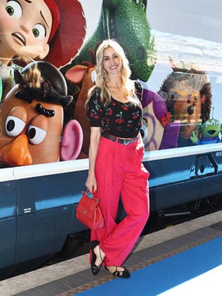 IPA85744859 - Rome, Termini Station, photo op for the animated film Toy Story 5. Pictured: Elena Santarelli  Copyright: xMarcoxProvvisionatox xMarcoxProvvisionatox 85744859