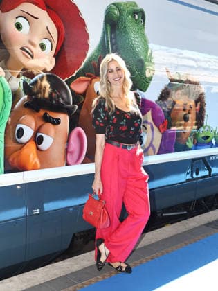 IPA85744863 - Rome, Termini Station, photo op for the animated film Toy Story 5. Pictured: Elena Santarelli  Copyright: xMarcoxProvvisionatox xMarcoxProvvisionatox 85744863